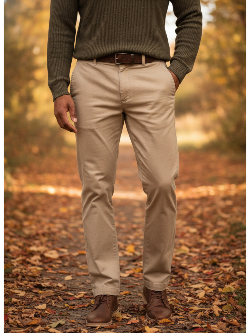 Denver Hayes Beige Casual Pants Size 38x30 Classic Fit Straight Leg Workwear